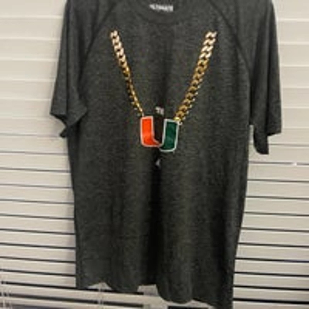 Adidas University of Miami short sleeve large